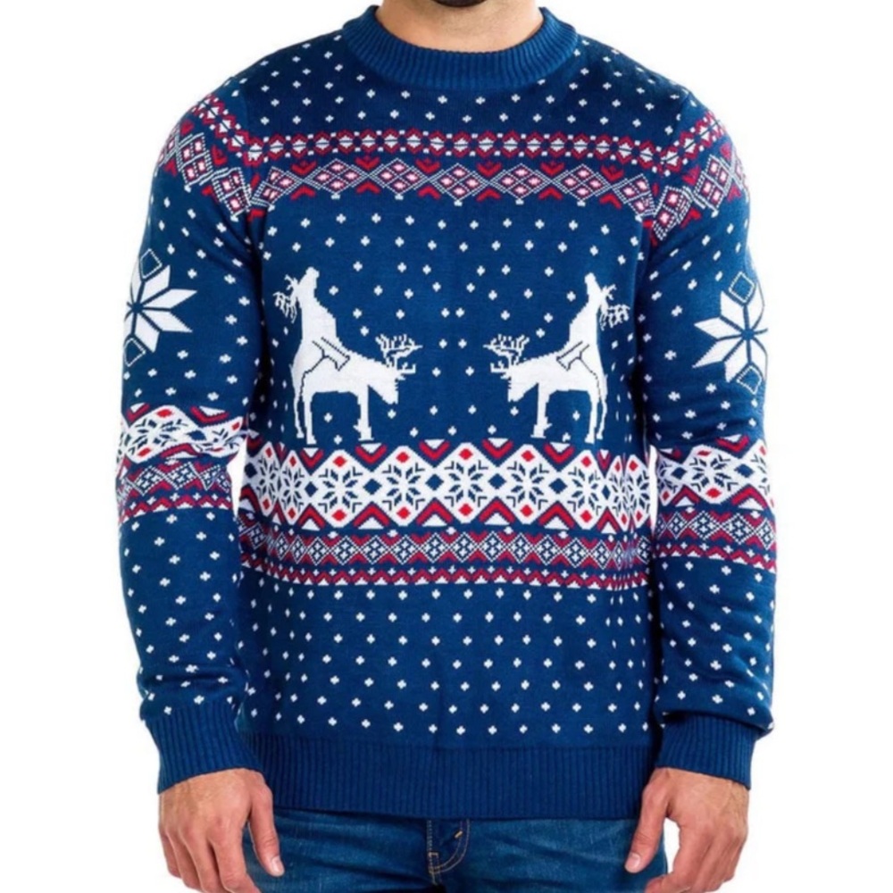 Tipsy Elves Reindeer Climax Ugly Christmas Sweater